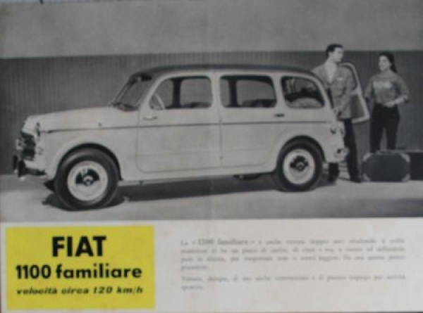 Fiat 1100 Familiare Modelprogram 1955 Carbrochure (8442)
